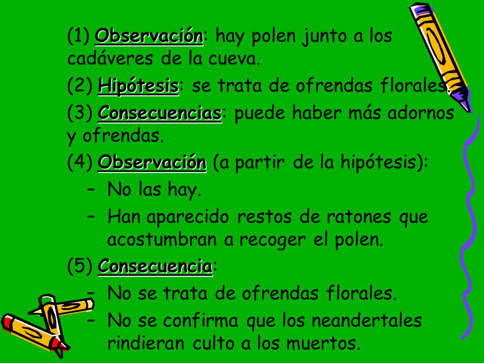 (1) Observación: hay polen junto a los cadáveres de la cueva.