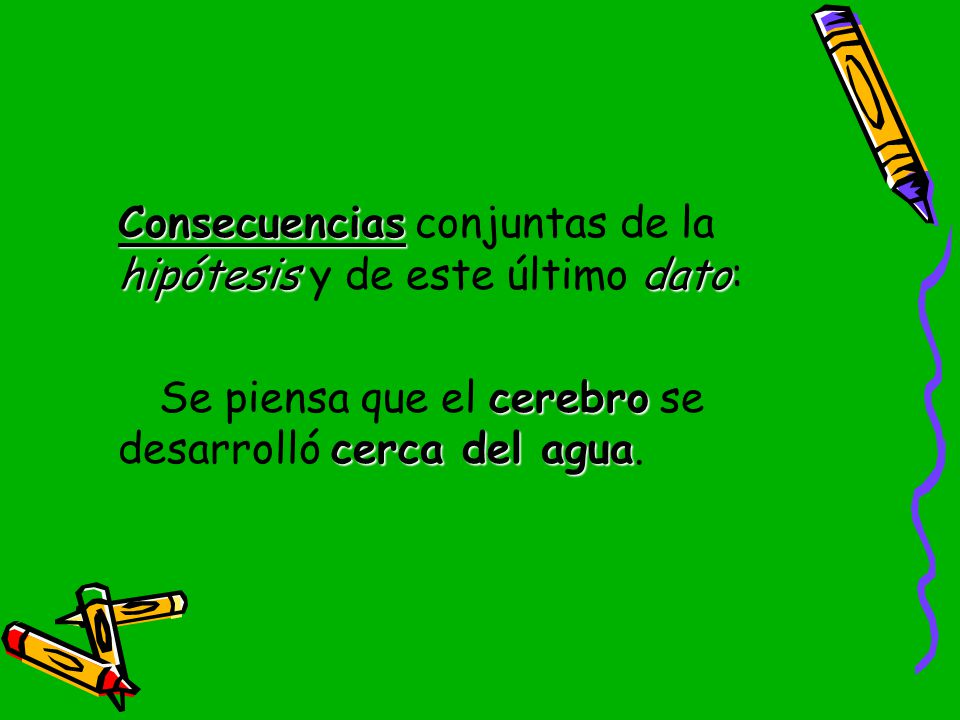 Consecuencias conjuntas de la hipótesis y de este último dato: