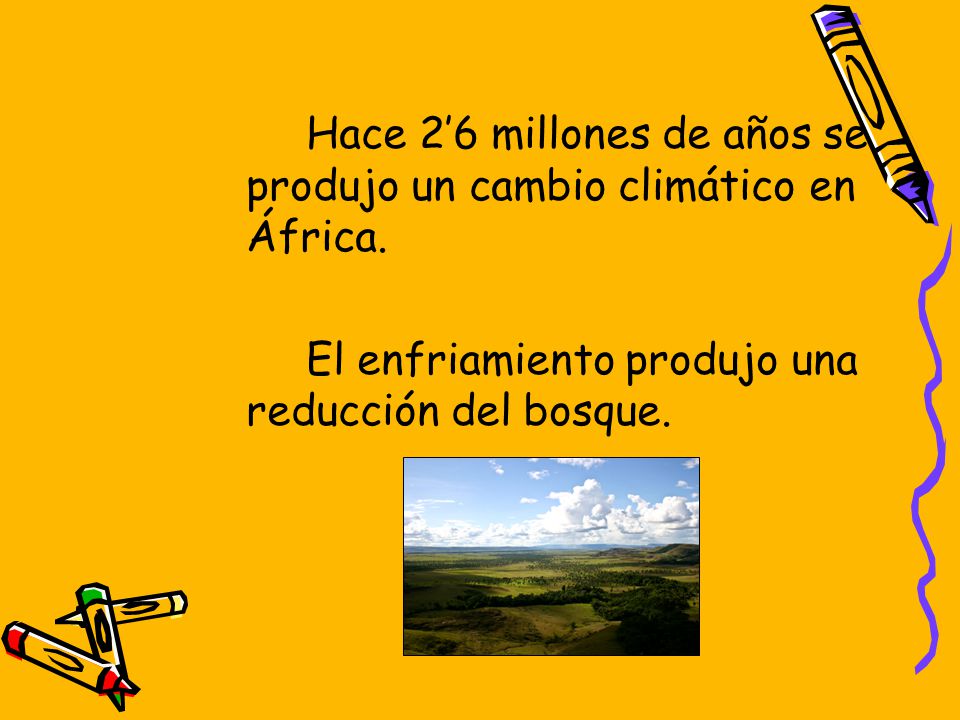 Hace 2’6 millones de años se produjo un cambio climático en África.