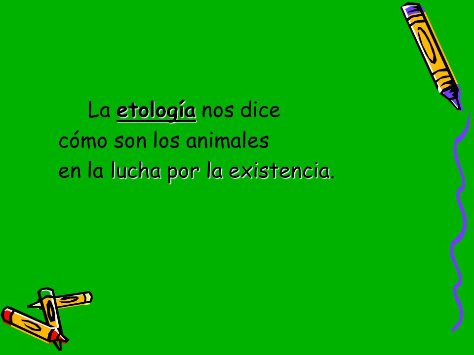 La etología nos dice cómo son los animales en la lucha por la existencia.