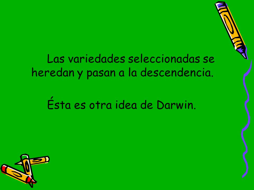 Las variedades seleccionadas se heredan y pasan a la descendencia.