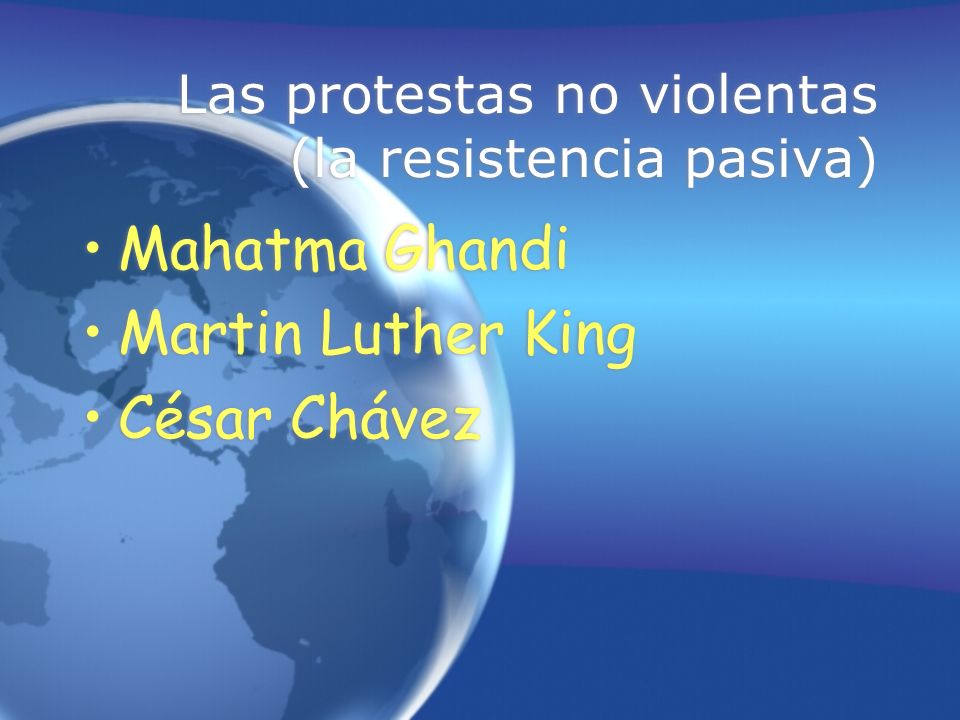 Las protestas no violentas (la resistencia pasiva)