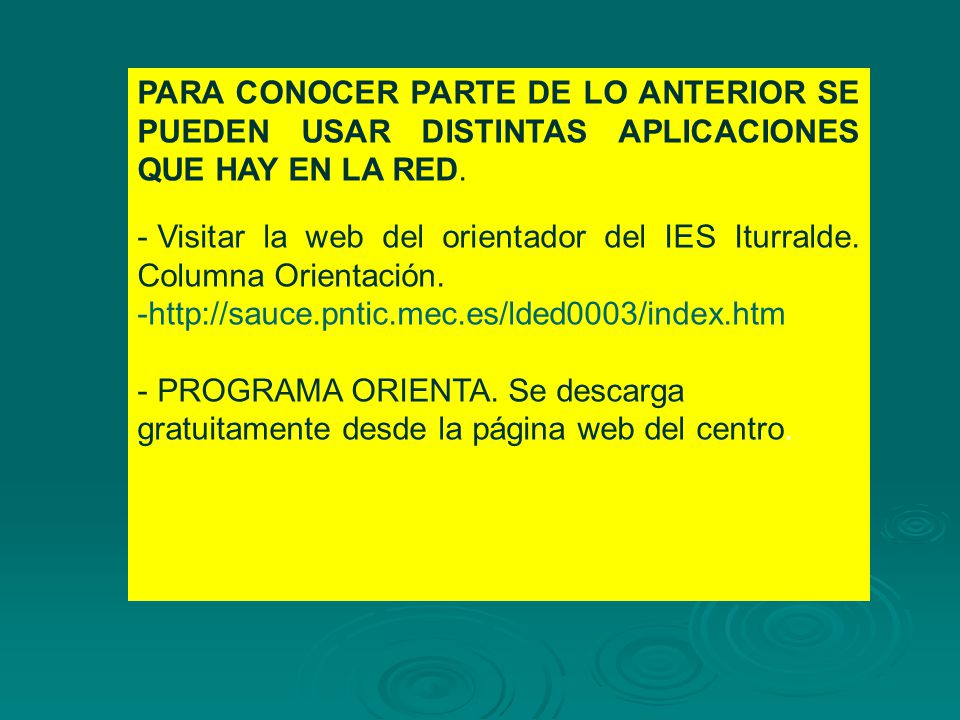 PARA CONOCER PARTE DE LO ANTERIOR SE PUEDEN USAR DISTINTAS APLICACIONES QUE HAY EN LA RED.