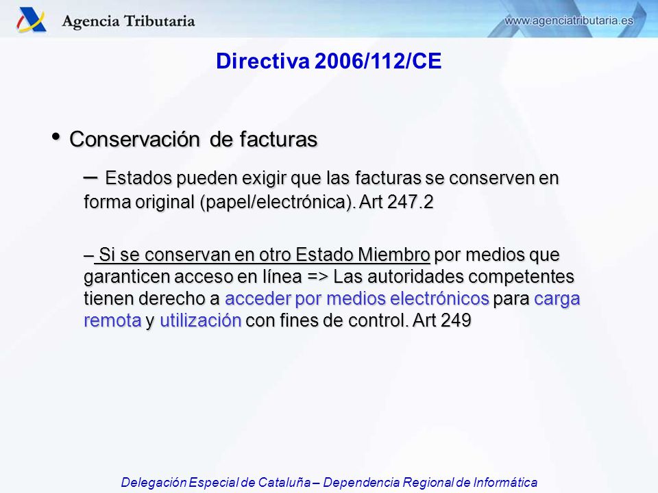 Conservación de facturas
