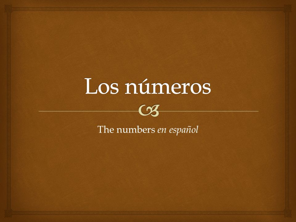 Los números The numbers en español