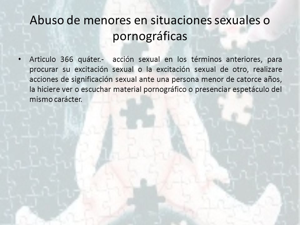 Abuso de menores en situaciones sexuales o pornográficas