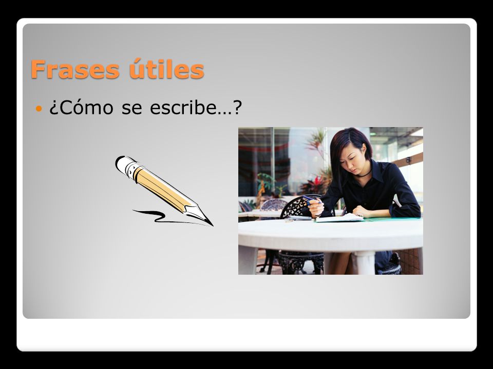 Frases útiles ¿Cómo se escribe…