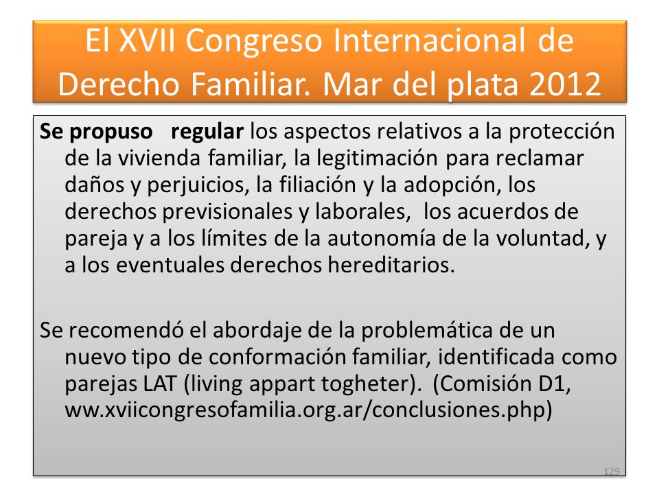 El XVII Congreso Internacional de Derecho Familiar. Mar del plata 2012