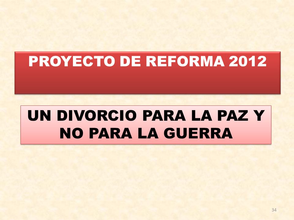 UN DIVORCIO PARA LA PAZ Y NO PARA LA GUERRA
