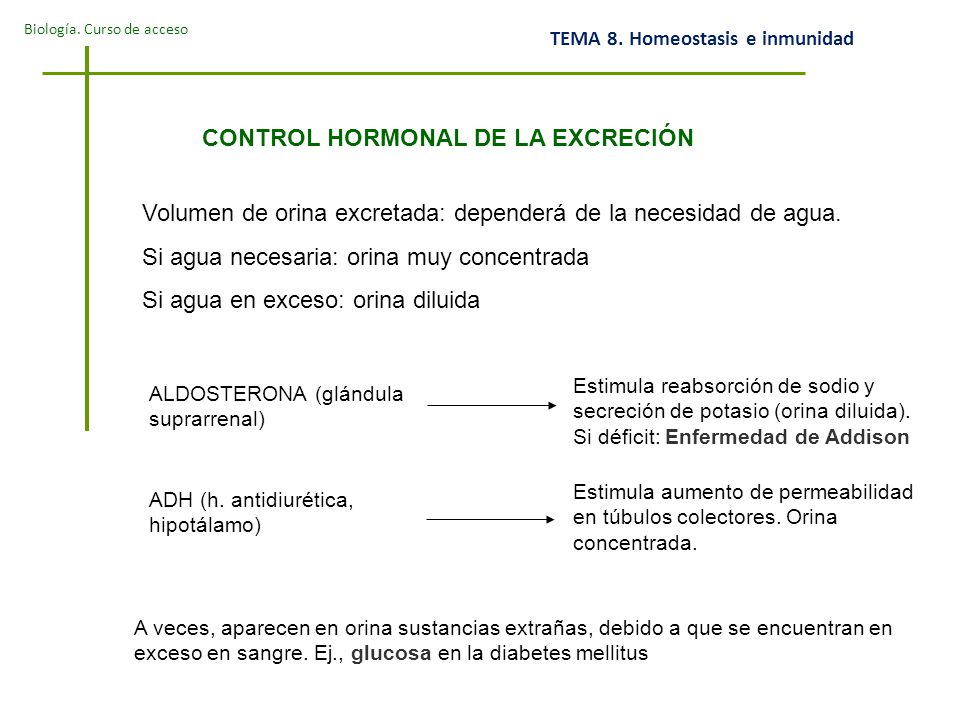 CONTROL HORMONAL DE LA EXCRECIÓN