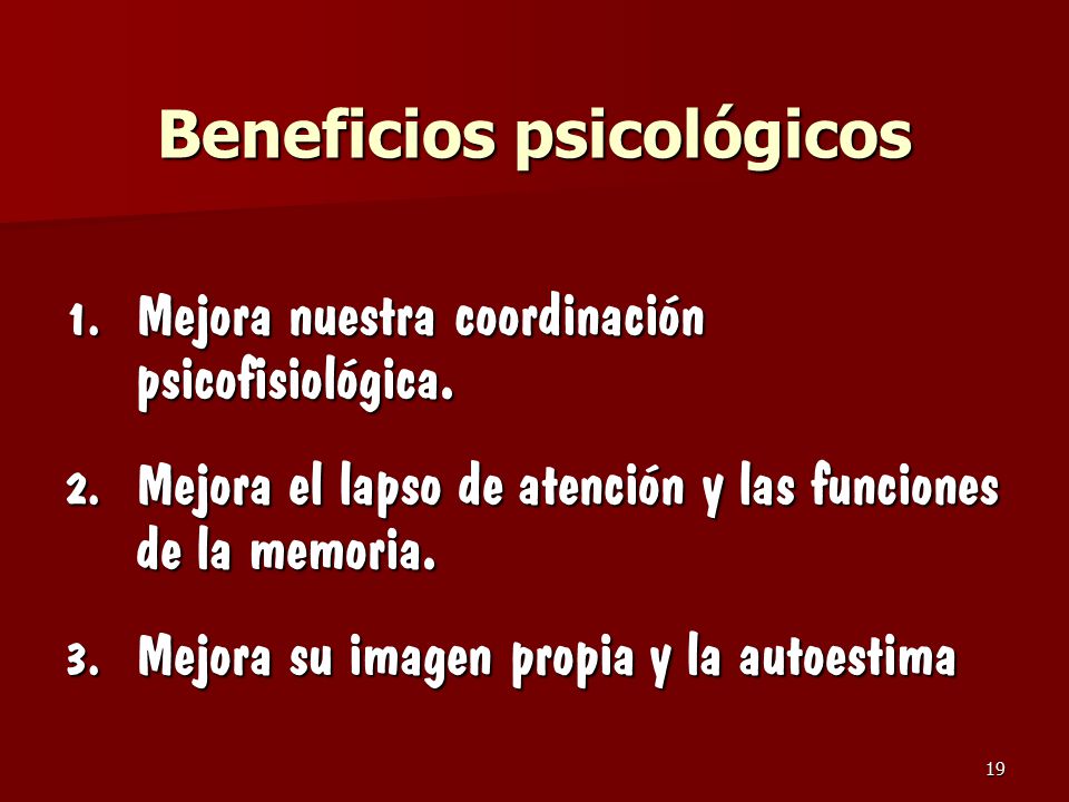 Beneficios psicológicos