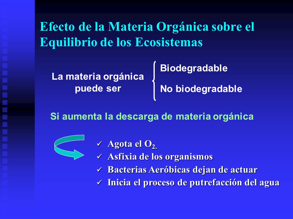 Efecto de la Materia Orgánica sobre el Equilibrio de los Ecosistemas