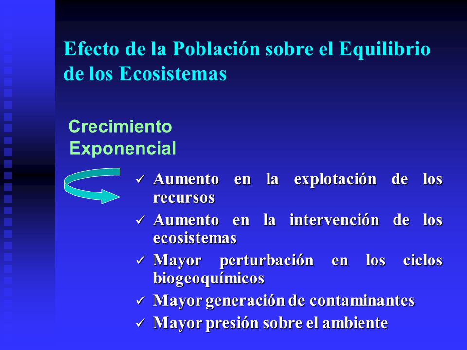 Efecto de la Población sobre el Equilibrio de los Ecosistemas