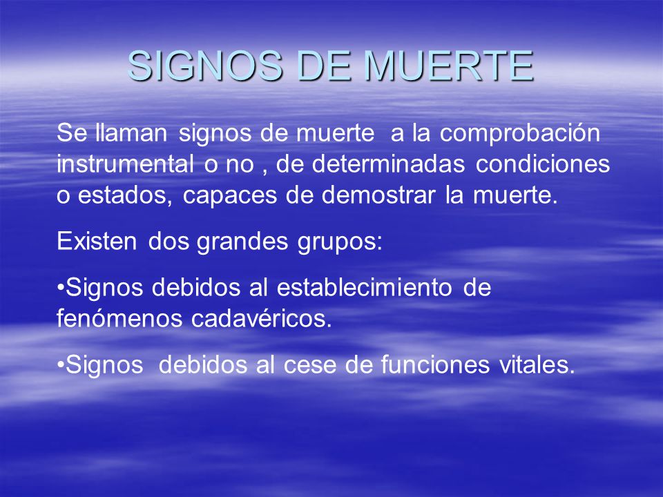 SIGNOS DE MUERTE