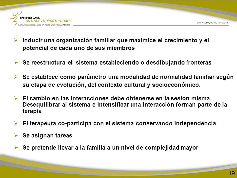 Inducir una organización familiar que maximice el crecimiento y el potencial de cada uno de sus miembros