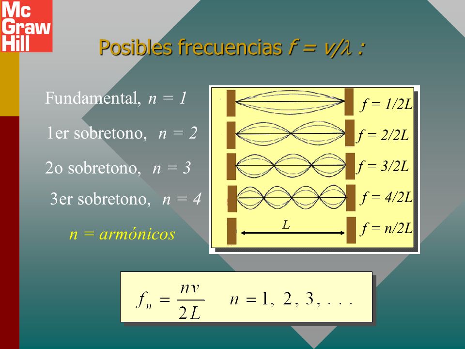Posibles frecuencias f = v/l :
