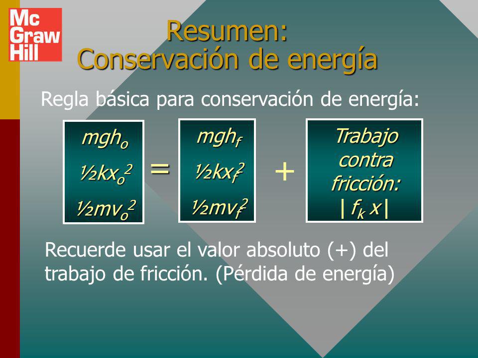 Resumen: Conservación de energía