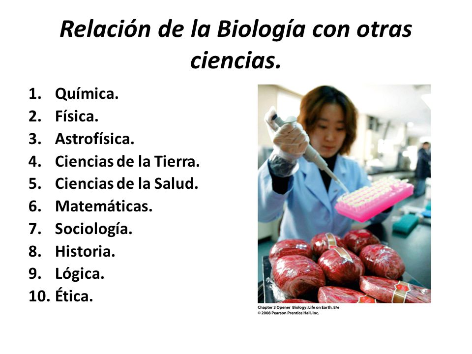 Relación de la Biología con otras ciencias.