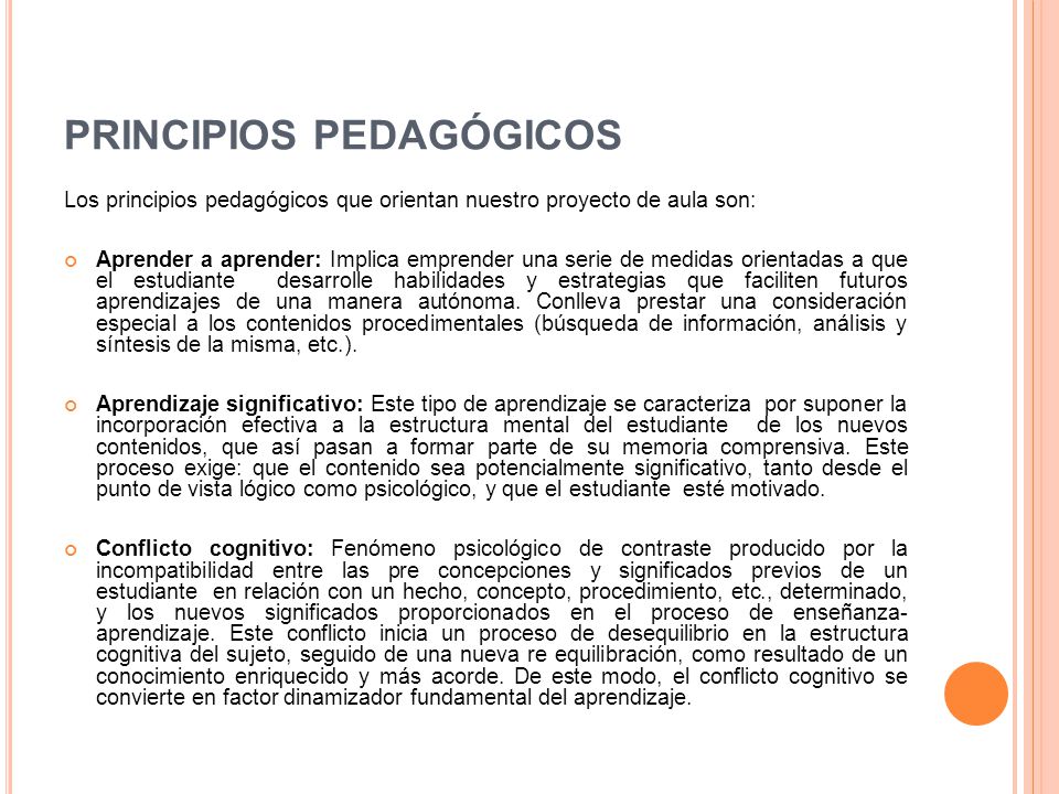 PRINCIPIOS PEDAGÓGICOS