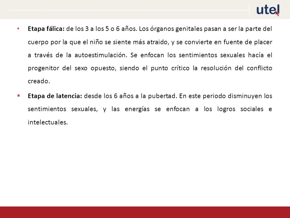 Etapa fálica: de los 3 a los 5 o 6 años