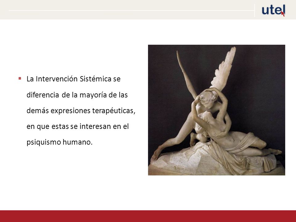 La Intervención Sistémica se diferencia de la mayoría de las demás expresiones terapéuticas, en que estas se interesan en el psiquismo humano.