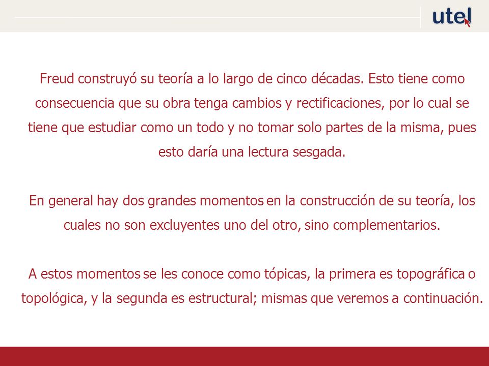 Freud construyó su teoría a lo largo de cinco décadas