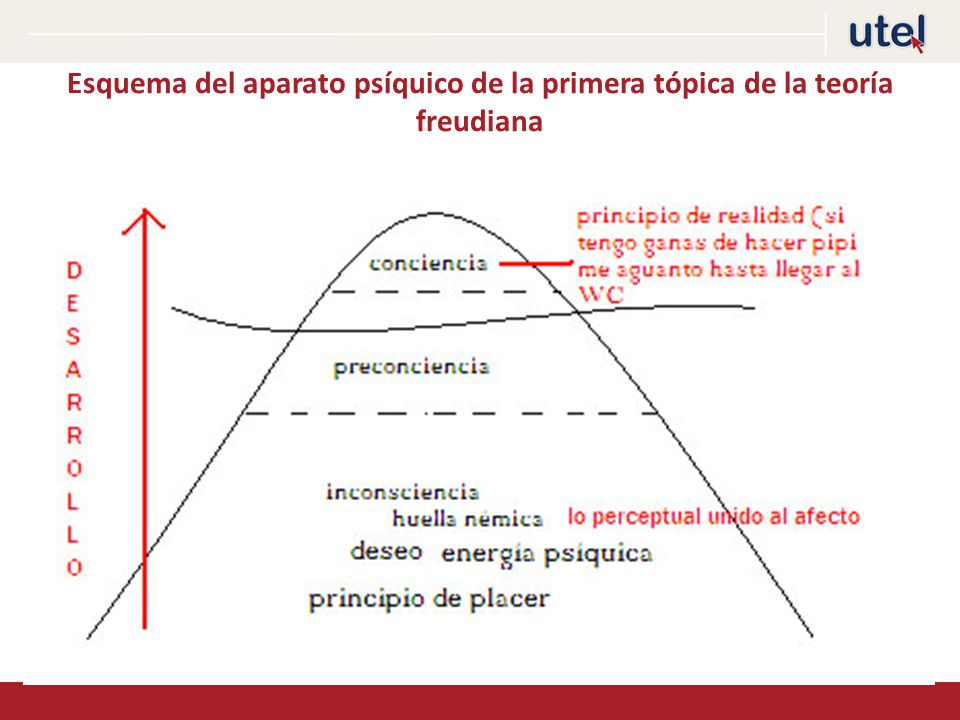 Esquema del aparato psíquico de la primera tópica de la teoría freudiana