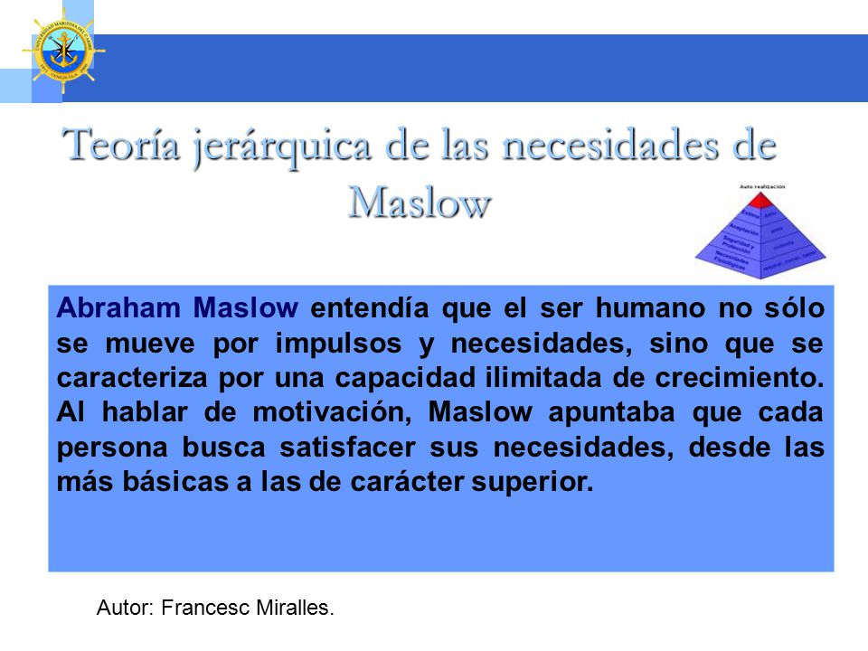 Teoría jerárquica de las necesidades de Maslow