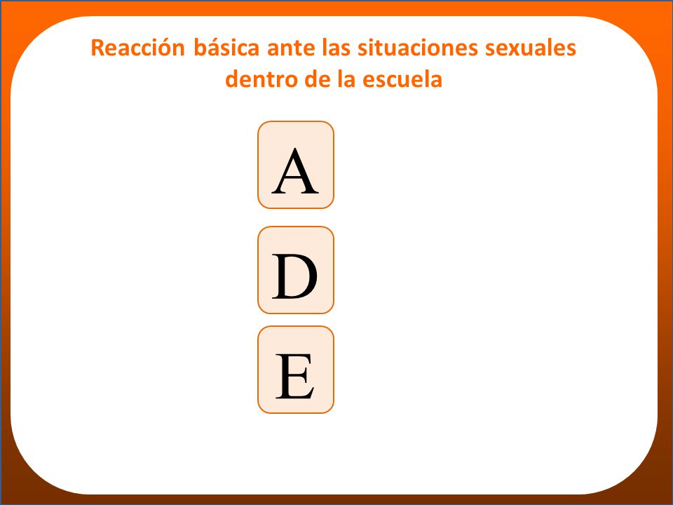 Reacción básica ante las situaciones sexuales dentro de la escuela