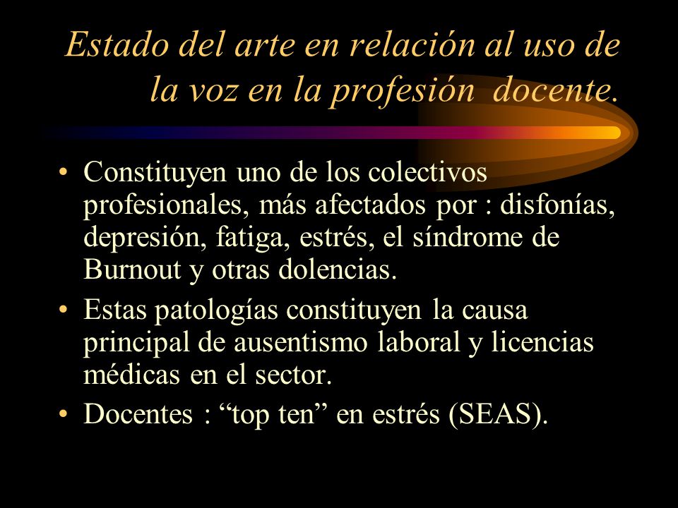 Estado del arte en relación al uso de la voz en la profesión docente.