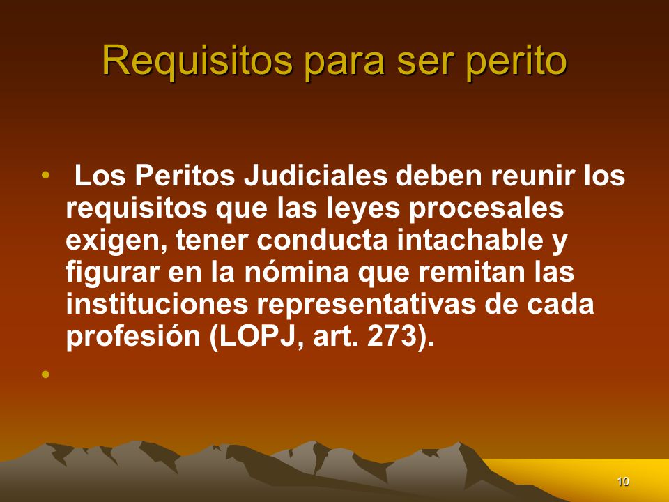 Requisitos para ser perito