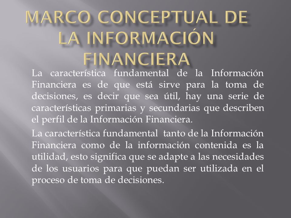 Marco Conceptual de la Información Financiera
