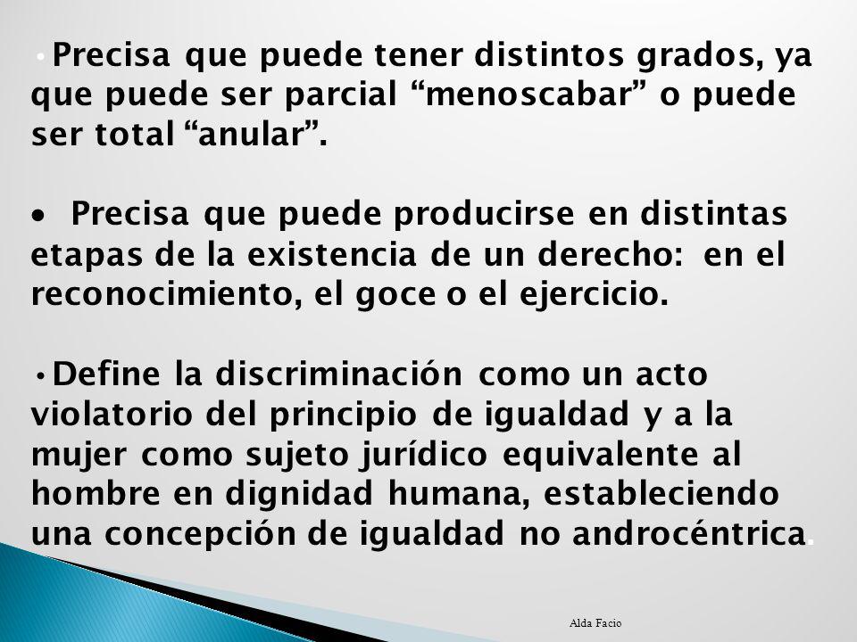 •Precisa que puede tener distintos grados, ya que puede ser parcial menoscabar o puede ser total anular .