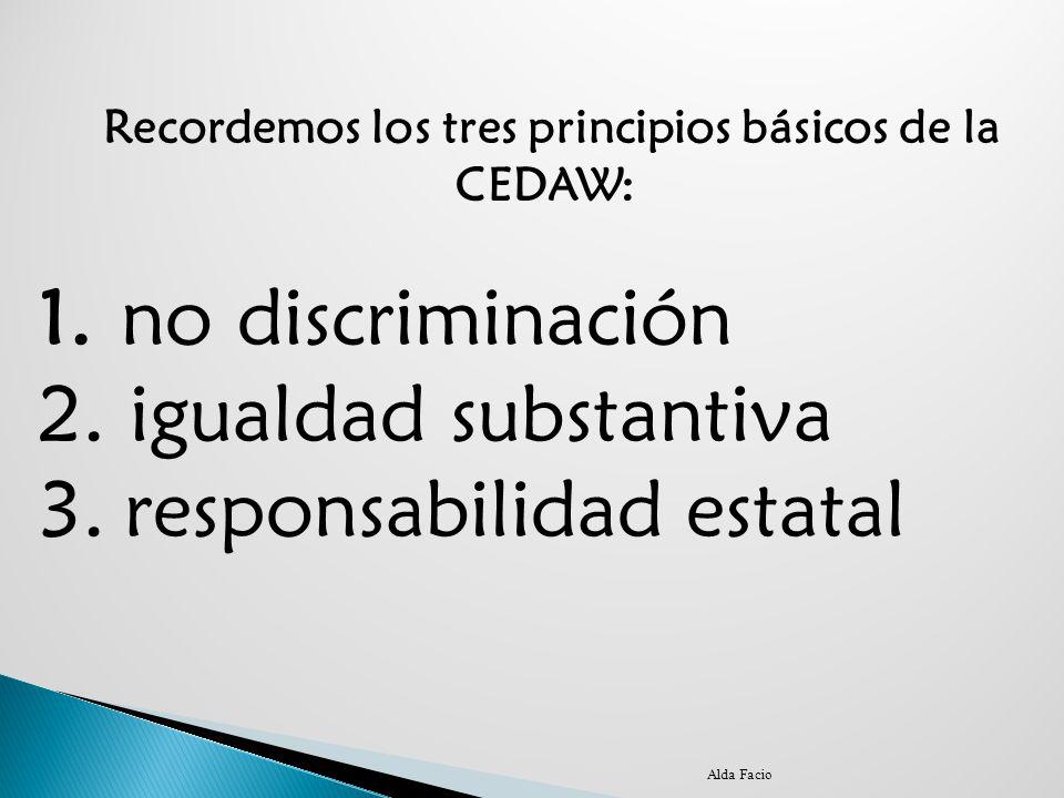 Recordemos los tres principios básicos de la CEDAW: