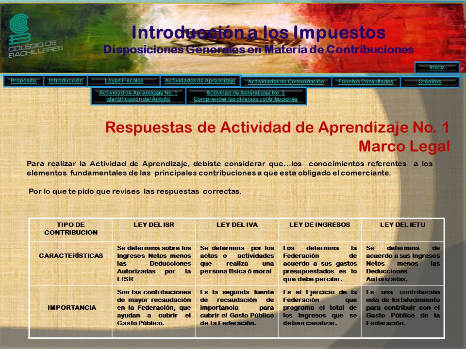 Introducción a los Impuestos Disposiciones Generales en Materia de Contribuciones