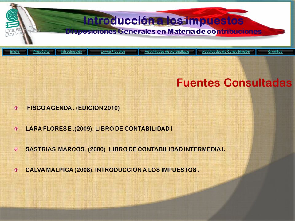 Introducción a los impuestos Disposiciones Generales en Materia de contribuciones