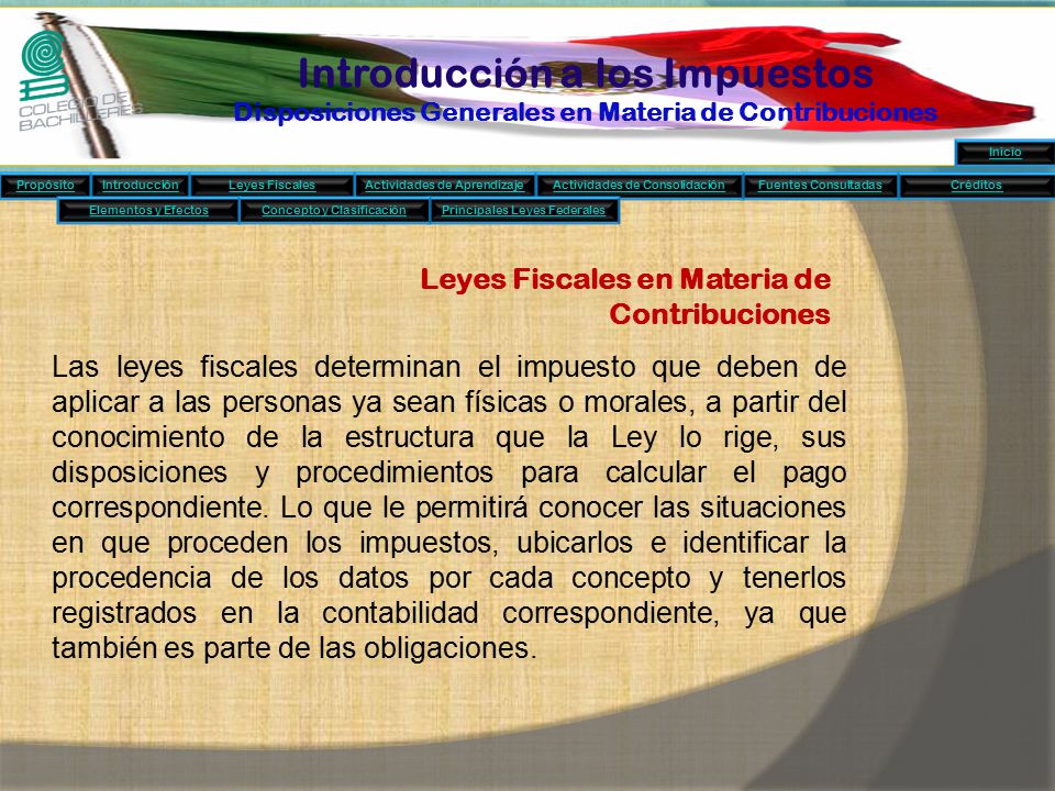 Introducción a los Impuestos Disposiciones Generales en Materia de Contribuciones