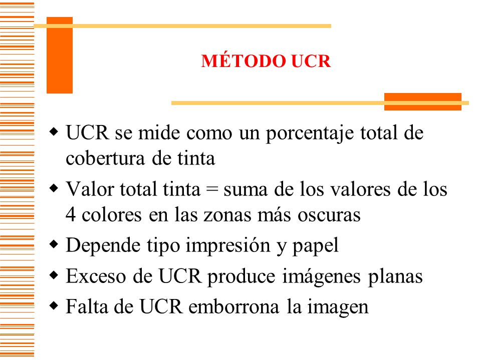 UCR se mide como un porcentaje total de cobertura de tinta