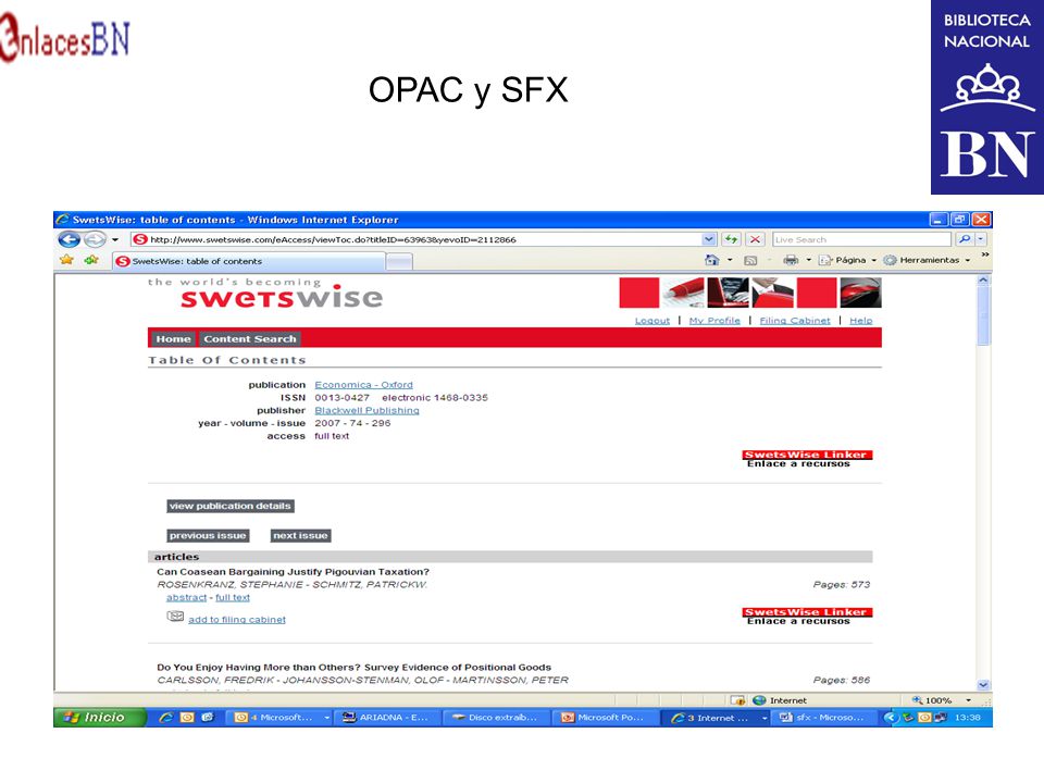 OPAC y SFX