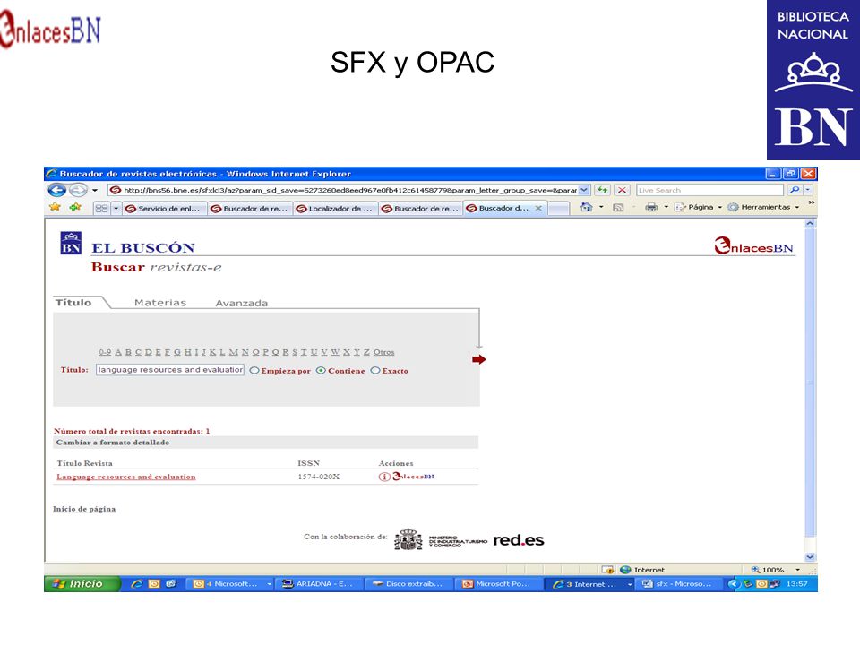 SFX y OPAC