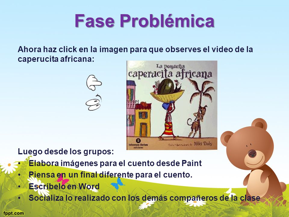 Ahora haz click en la imagen para que observes el video de la caperucita africana: