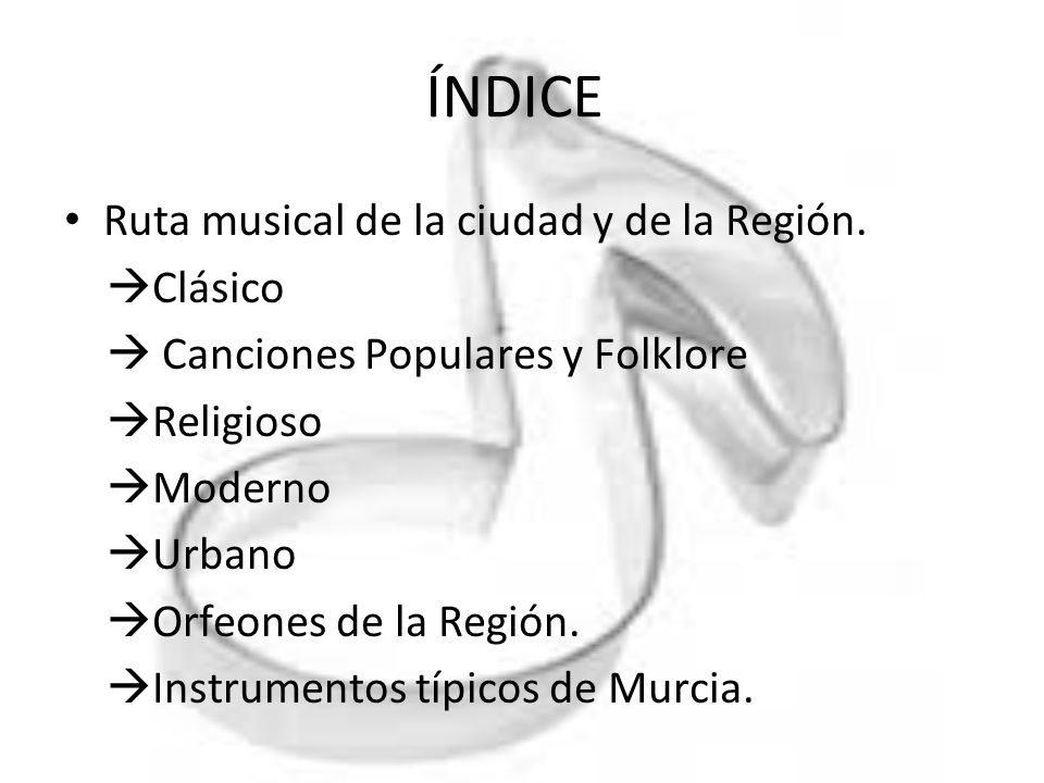 ÍNDICE Ruta musical de la ciudad y de la Región. Clásico