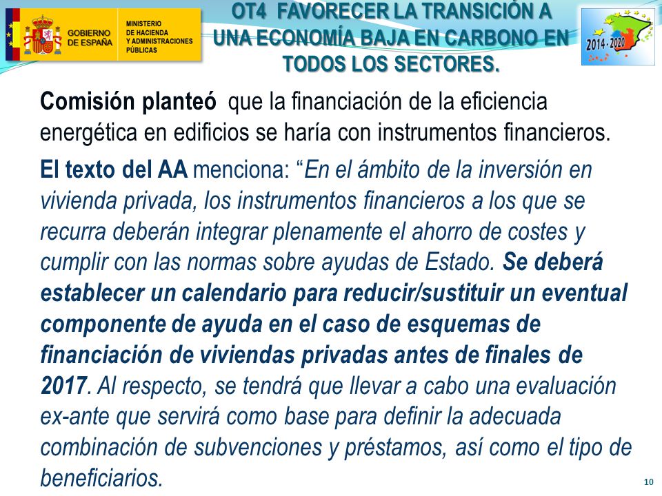 OT4 FAVORECER LA TRANSICIÓN A UNA ECONOMÍA BAJA EN CARBONO EN TODOS LOS SECTORES.
