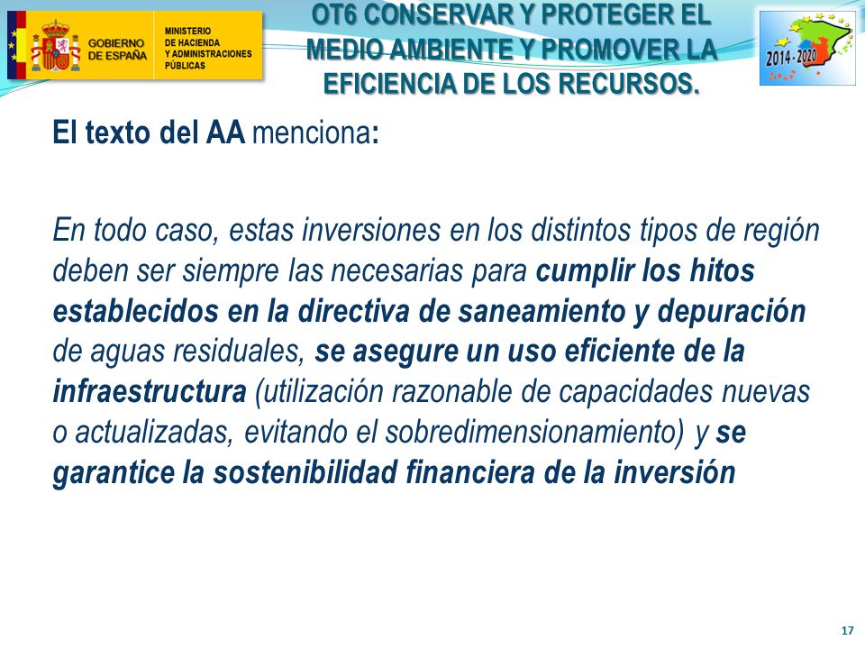 OT6 CONSERVAR Y PROTEGER EL MEDIO AMBIENTE Y PROMOVER LA EFICIENCIA DE LOS RECURSOS.