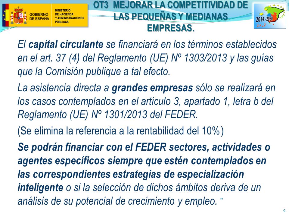 OT3 MEJORAR LA COMPETITIVIDAD DE LAS PEQUEÑAS Y MEDIANAS EMPRESAS.