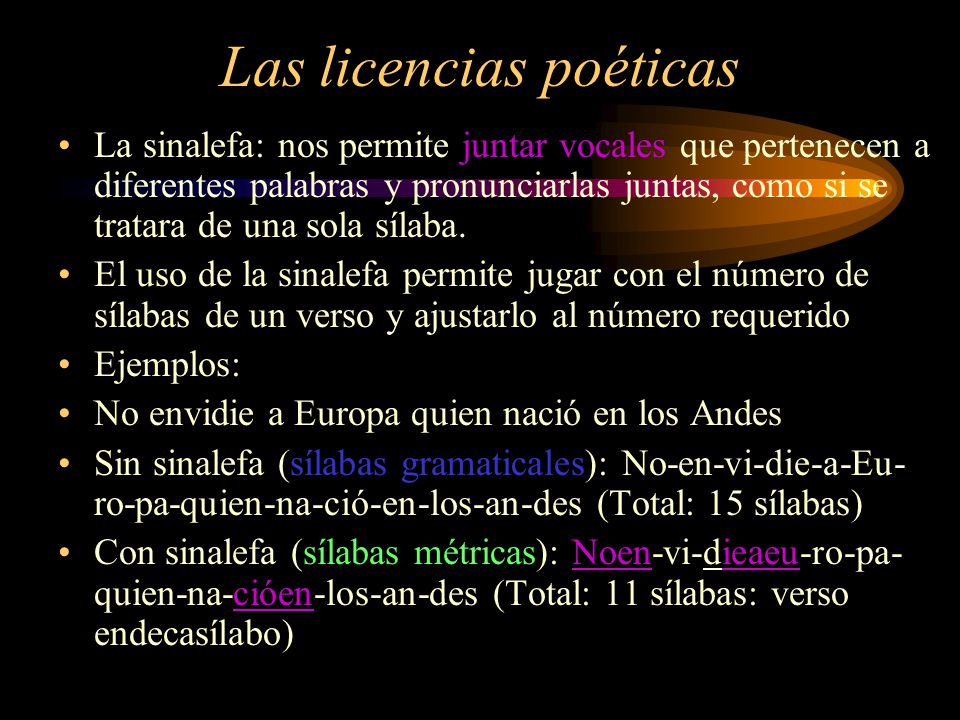Las licencias poéticas