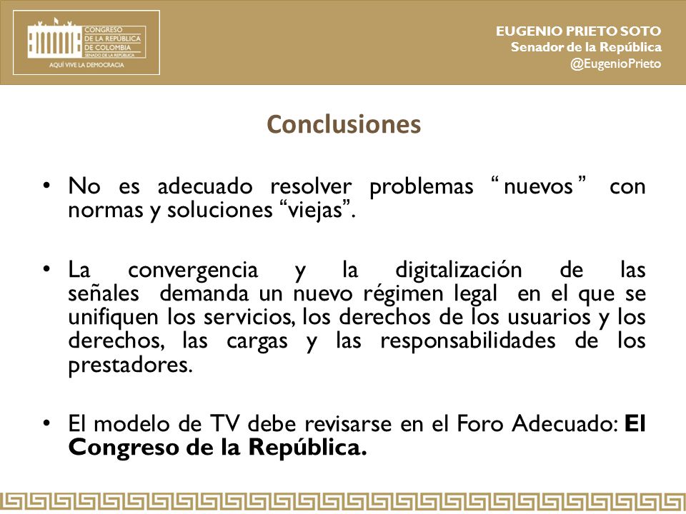 Conclusiones No es adecuado resolver problemas nuevos con normas y soluciones viejas .
