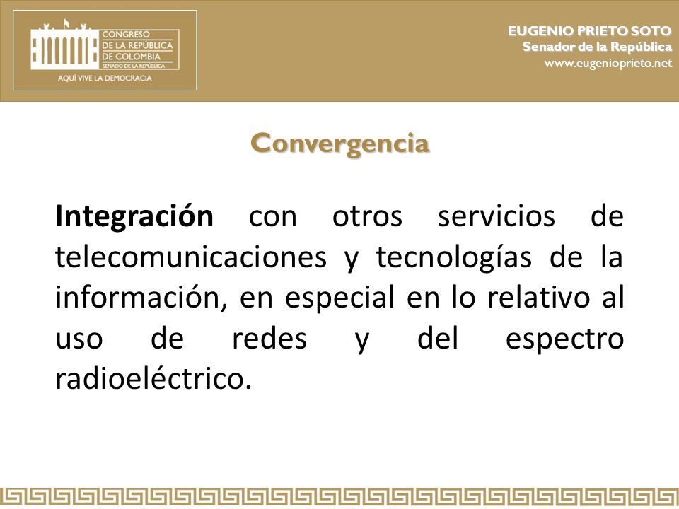 EUGENIO PRIETO SOTO Senador de la República.   Convergencia.