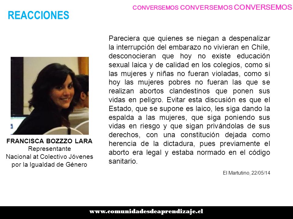 Representante Nacional at Colectivo Jóvenes por la Igualdad de Género