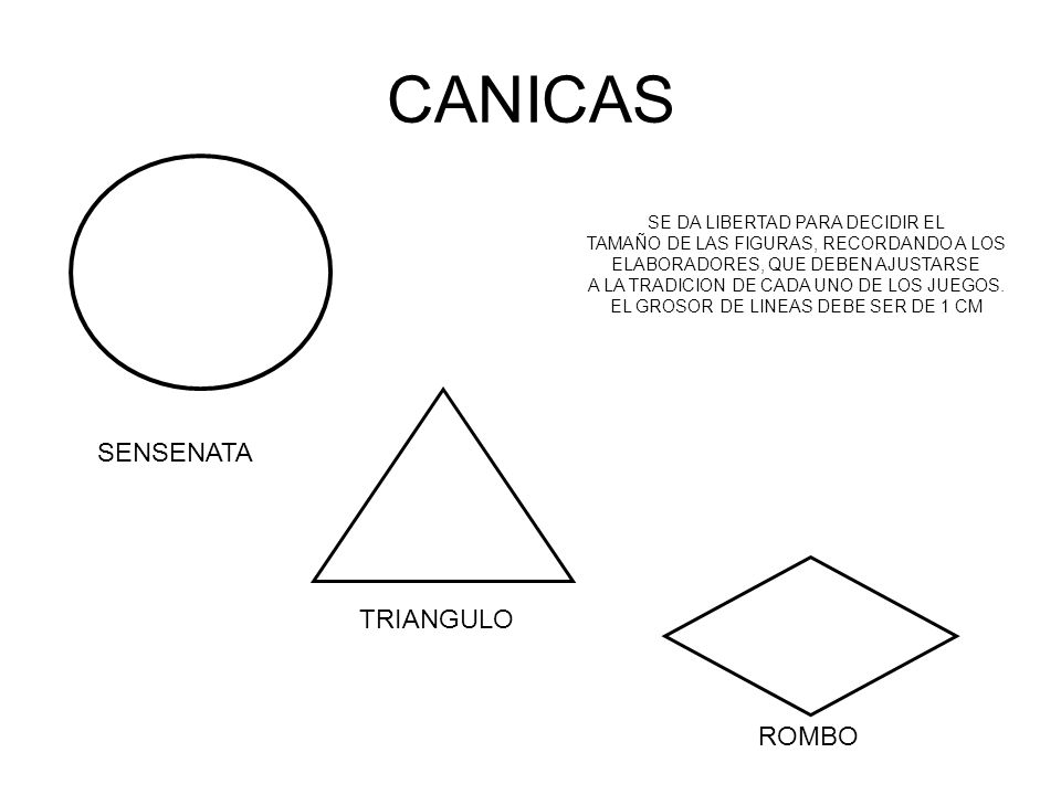 CANICAS SENSENATA TRIANGULO ROMBO SE DA LIBERTAD PARA DECIDIR EL